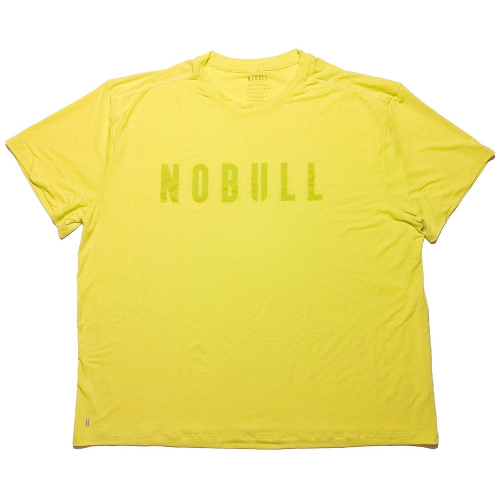 NOBULL Men's Short Sleeve Performance Athletic‎ Shirt Neon Yellow Made USA 3XL